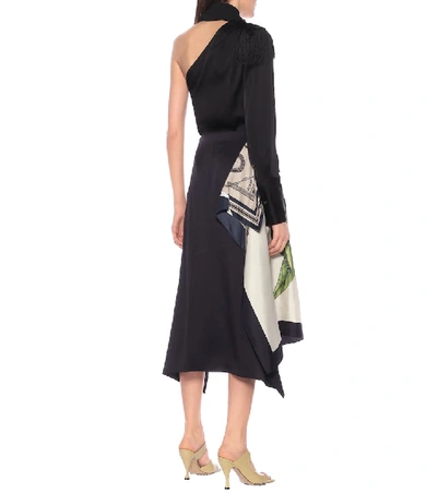 Shop Monse Printed Silk-twill Midi Skirt In Multicoloured