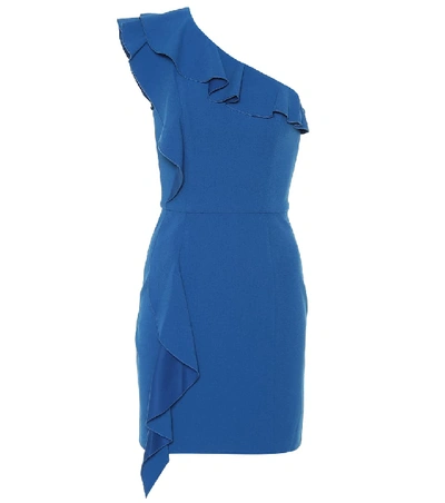 Shop Rebecca Vallance Caspian One-shoulder Minidress In Blue