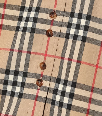 Shop Burberry Vintage Check Stretch-cotton Shirt In Beige