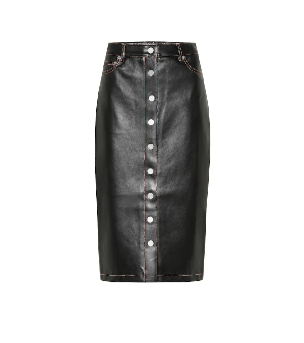 black button up midi skirt