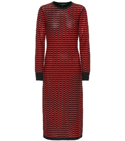 Shop Marc Jacobs Zigzag Stripe Merino Wool Dress In Red