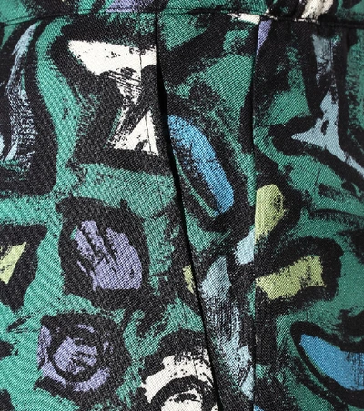 Shop Valentino Printed Silk Trousers In Multicoloured