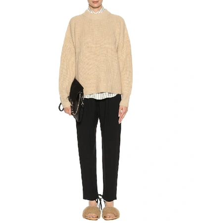 Shop Chloé Crêpe Trousers In Black