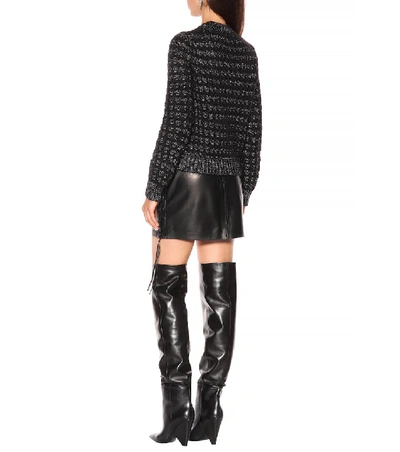 Shop Saint Laurent Mohair And Wool-blend Sweater In Black