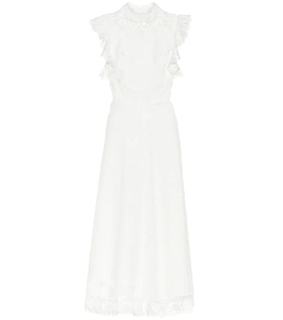 Shop Zimmermann Peggy Linen And Cotton Midi Dress In White