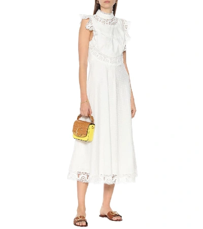 Shop Zimmermann Peggy Linen And Cotton Midi Dress In White