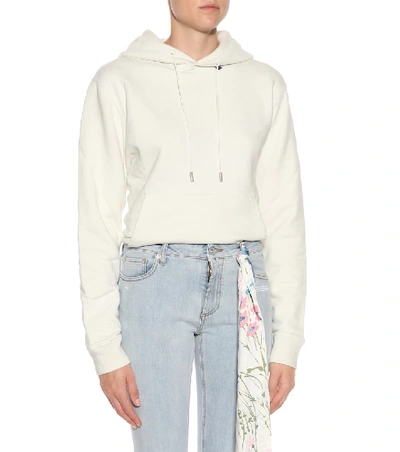 Shop Off-white Cropped Jeans With Scarf In Blue