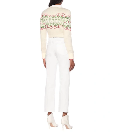 Shop Tory Burch High-rise Slim Jeans In White