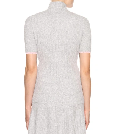 Shop Victoria Beckham Wool-blend Mockneck Top In Grey