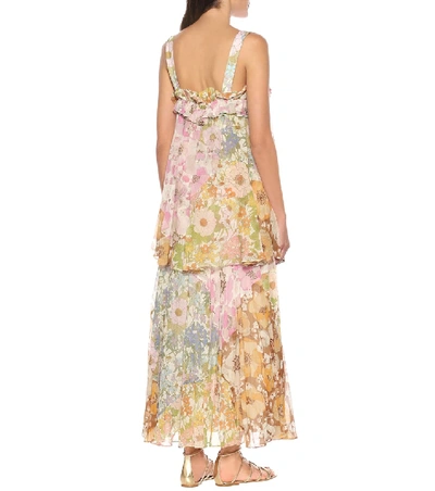 Shop Zimmermann Super Eight Cotton And Silk Dress In Multicoloured