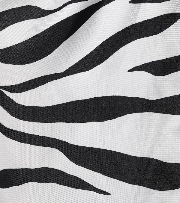 Oscar De La Renta Zebra-print Crossover V-neck Dress In White | ModeSens