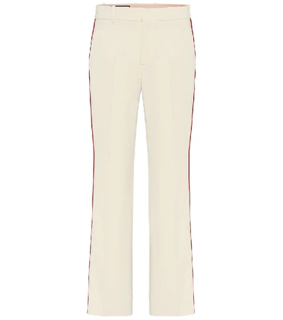 Shop Gucci Stretch-cady Bootcut Pants In White