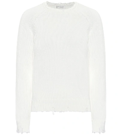 Shop Saint Laurent Cotton Sweater In White