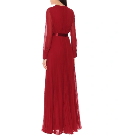 Shop Max Mara Genarca Georgette Sablé Dress In Red