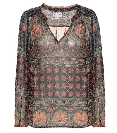 Shop Velvet Shana Printed Chiffon Shirt In Multicoloured