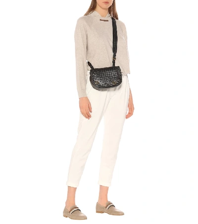 Shop Brunello Cucinelli Cotton-blend Cropped Pants In White