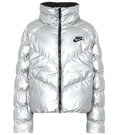 Shop Nike Down Jacket In Silver