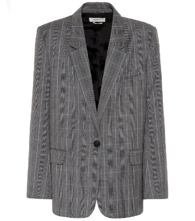 Shop Isabel Marant Étoile Verix Checked Wool Blazer In Grey