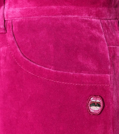 Shop Marc Jacobs High-rise Flared Velveteen Jeans In Pink