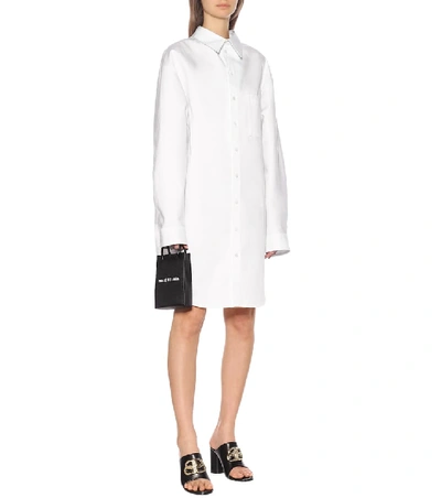 Shop Balenciaga Cotton-poplin Dress In White