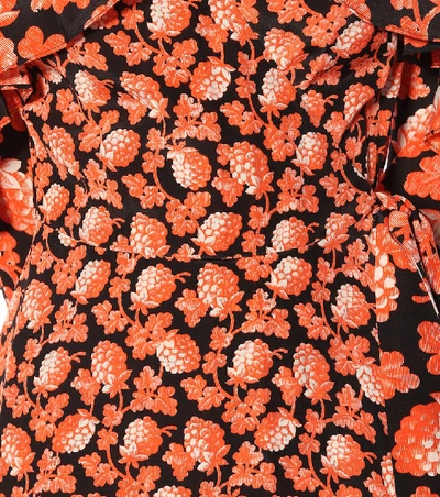 Shop Diane Von Furstenberg Alice Floral Silk Wrap Dress In Orange