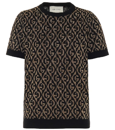 Shop Gucci G Wool-blend Jacquard Top In Multicoloured