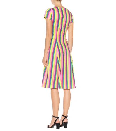 Shop Staud Alice Striped Poplin Dress In Multicoloured