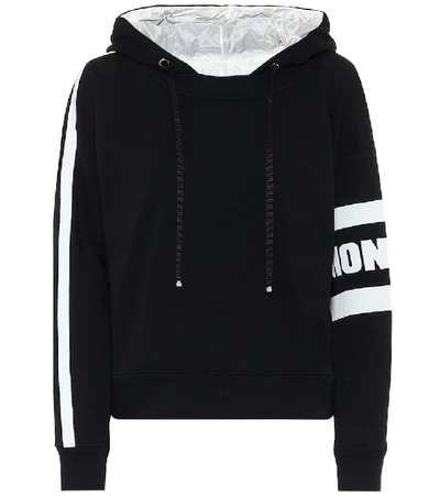 Shop Moncler Cotton-blend Hoodie In Black