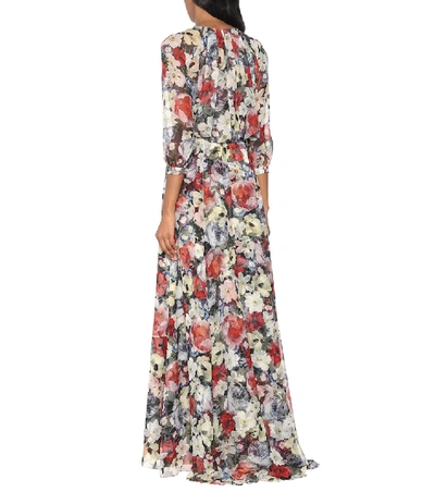 Shop Erdem Lamara Floral Silk-voile Gown In Multicoloured