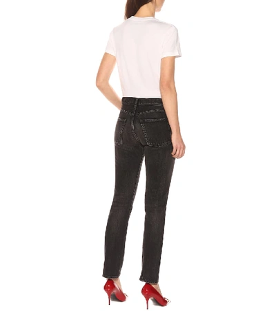 Shop Balenciaga High-rise Cotton Jeans In Black