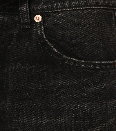 Shop Balenciaga High-rise Cotton Jeans In Black