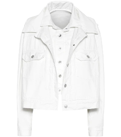 Shop Sacai Denim Jacket In White