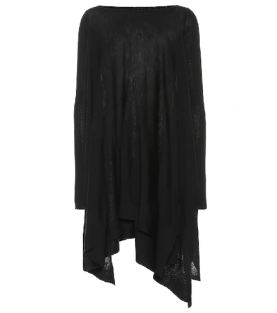 Shop Rick Owens Wool Poncho In Black