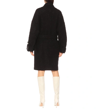 Shop Balmain Wool-blend Coat In Black