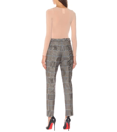 Shop Givenchy Check Wool-blend Pants In Brown