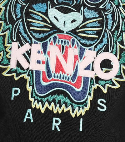 Shop Kenzo Tiger Logo Cotton Sweatshirt In Black