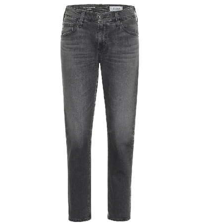 Shop Ag Ex-boyfriend Mid-rise Jeans In Grey