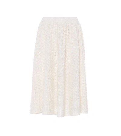 Shop Jil Sander Mohair And Silk Skirt In White