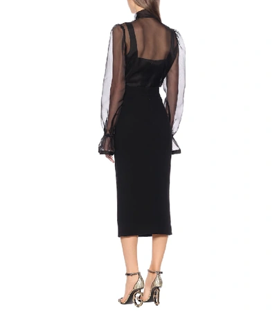 Shop Dolce & Gabbana Wool-crêpe Pencil Skirt In Black