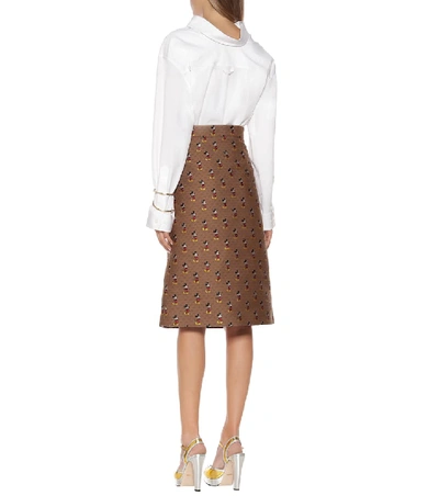 Shop Gucci X Disney® Gg Jacquard Midi Skirt In Beige