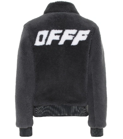 Shop Off-white Shearling Jacket In Grey