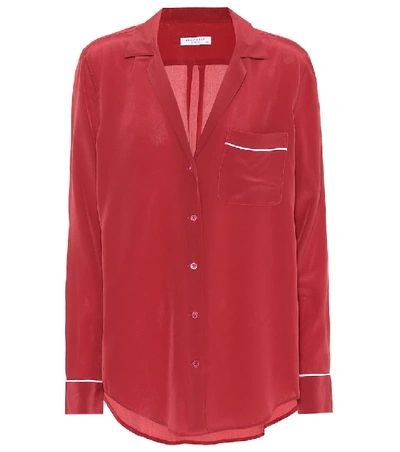 Shop Equipment Kiera Silk Pajama Shirt In Red