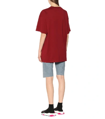 Shop Vetements Printed Cotton T-shirt In Red