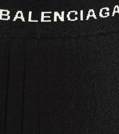 Shop Balenciaga Pleated Midi Skirt In Black