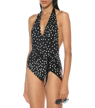 Shop Stella Mccartney Polka-dot Swimsuit In Black
