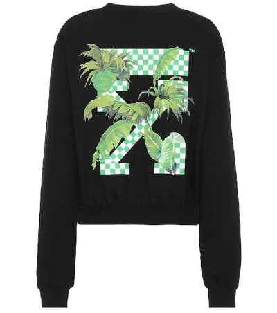 Shop Off-white Printed Cotton Sweatshirt In Black