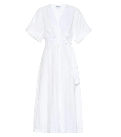 Shop Equipment Nauman Linen Wrap Midi Dress In White