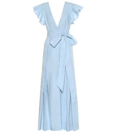 Shop Kalita Poet By The Sea Cotton Maxi Dress In Blue