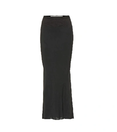 Shop Rick Owens Crêpe Midi Skirt In Black