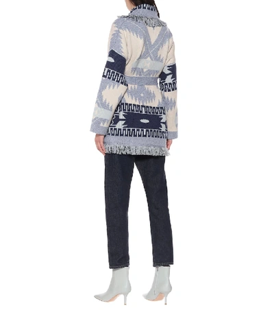 Shop Alanui Icon Cashmere Cardigan In Blue